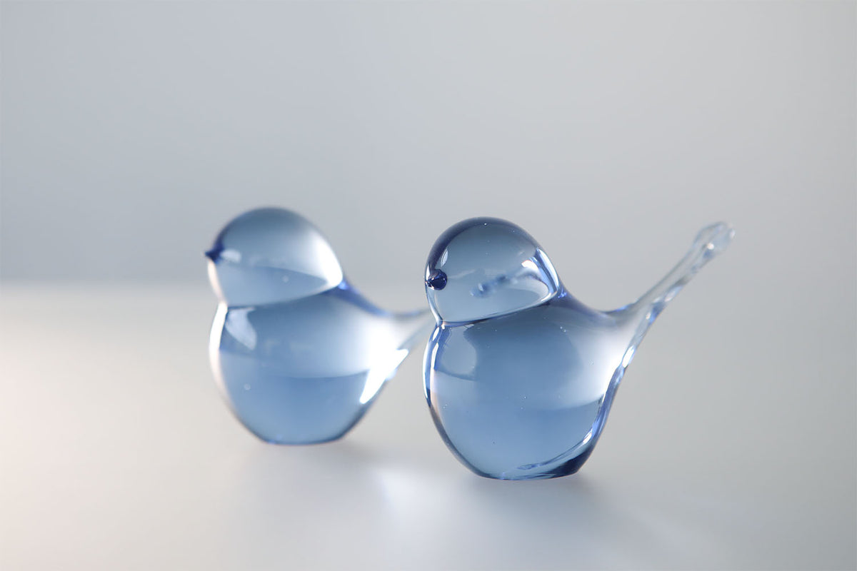 Aji Glass 小鳥オブジェ 2点セット 杉山利恵 ガラス工芸 Aji Glass 小鳥オブジェ 2点セット 杉山利恵 ガラス工芸