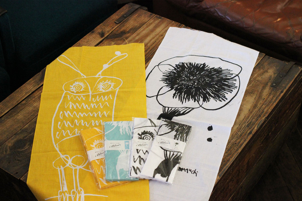 開化堂×山口一郎　ジュエリーケース大&手拭い&ステッカー　新品未使用 画家 山口一郎 hana 花の絵 手ぬぐい | kitahama blue stories