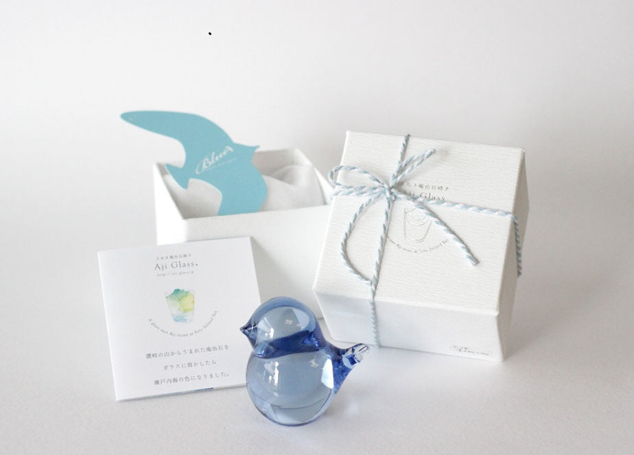 硝子作家 杉山利恵 Aji Glass 幸せの蒼いとりさん | kitahama blue stories