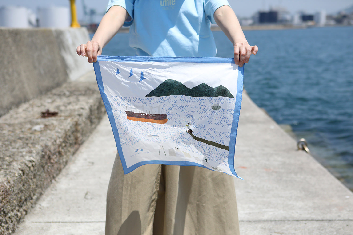 石田敦子 大判ハンカチ 瀬戸内の風景 – kitahama blue stories