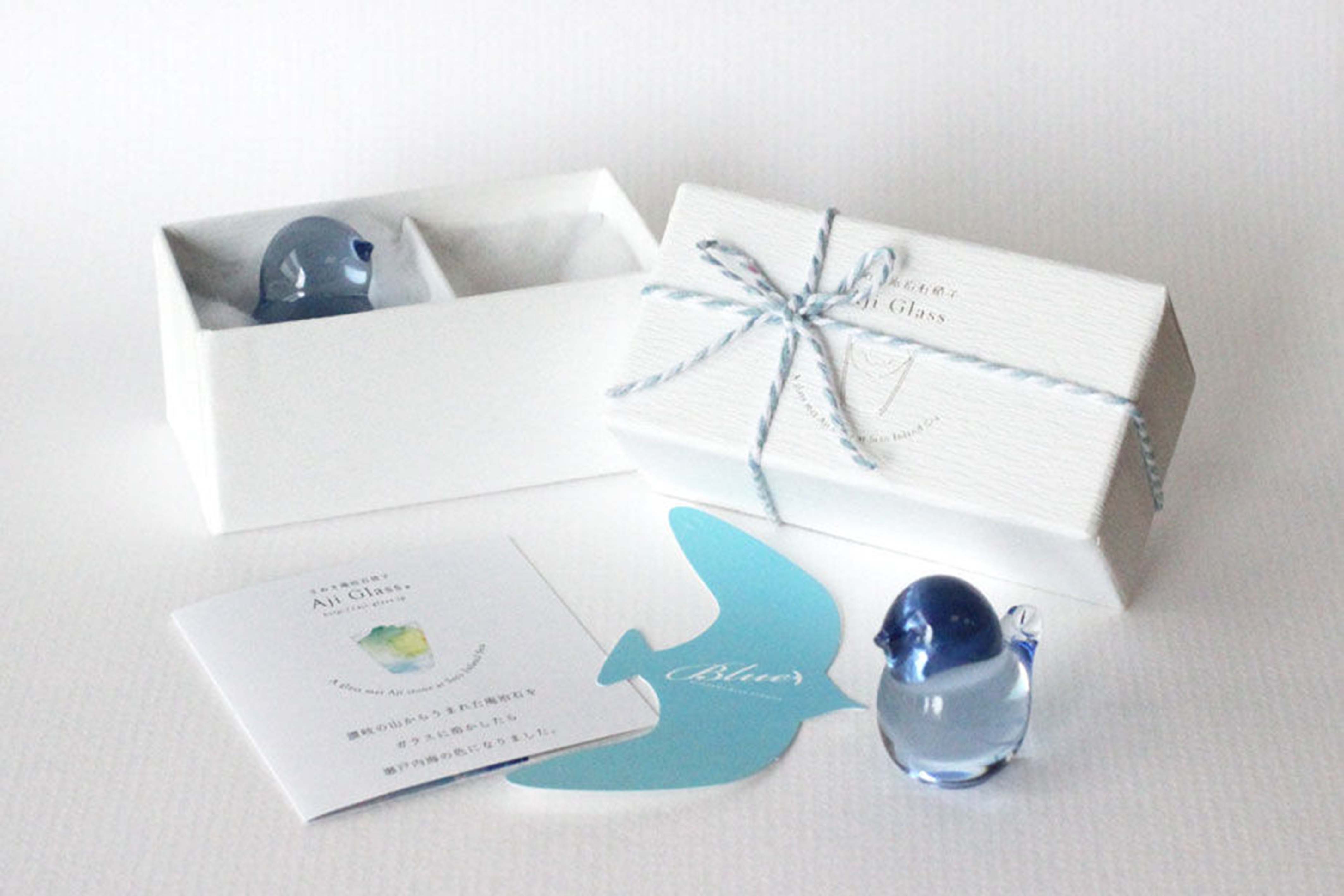 Aji Glass 小鳥オブジェ 2点セット 杉山利恵 ガラス工芸 Aji Glass 小鳥オブジェ 2点セット 杉山利恵 ガラス工芸