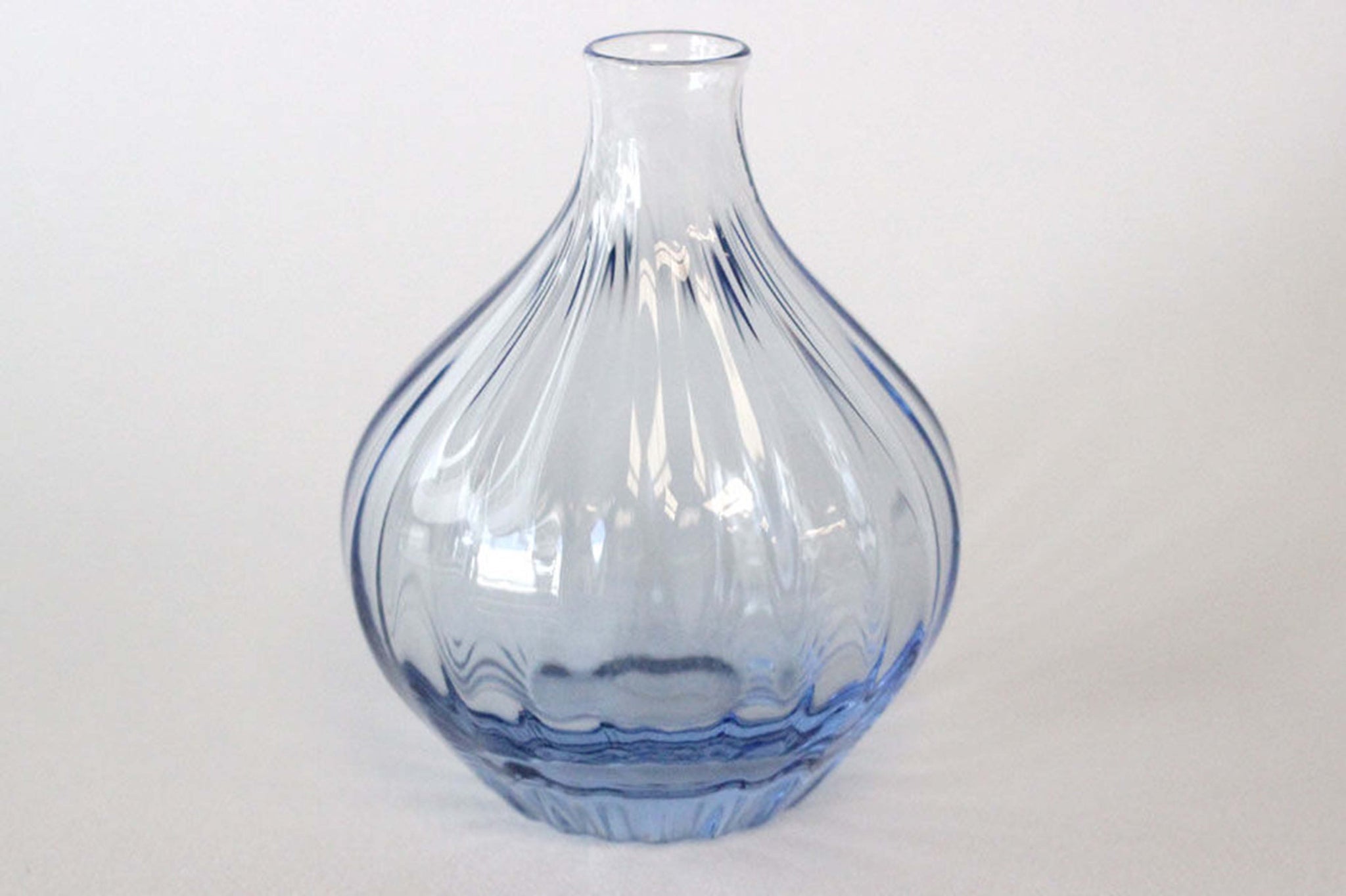 YOSHITAKE GLASSヨシタケ硝子 フロスト 花瓶 花器 ブルーライン